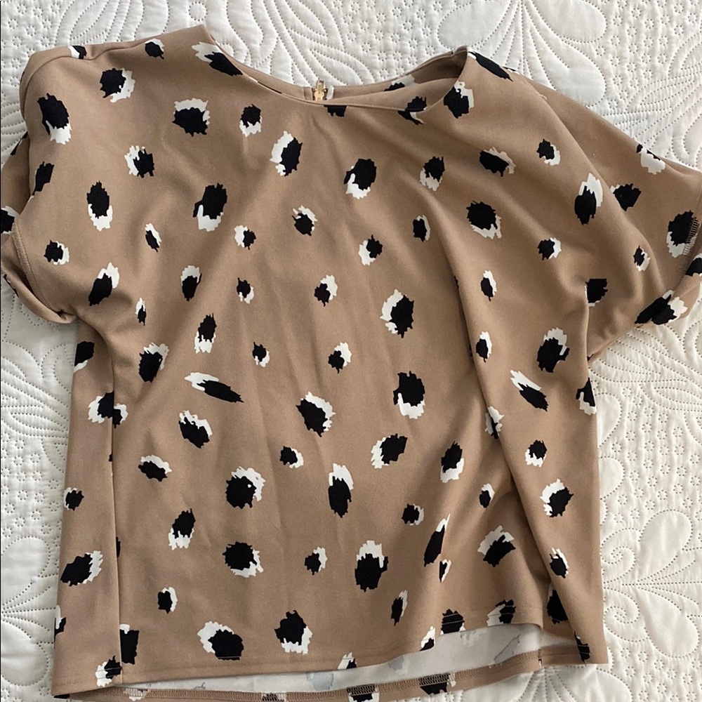 Stylish Tan and Black Women's Top